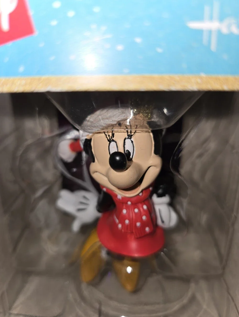 Hallmark 2022 Disney MINNIE MOUSE Christmas Ornament Smushed Box GUC Scarf Hat
